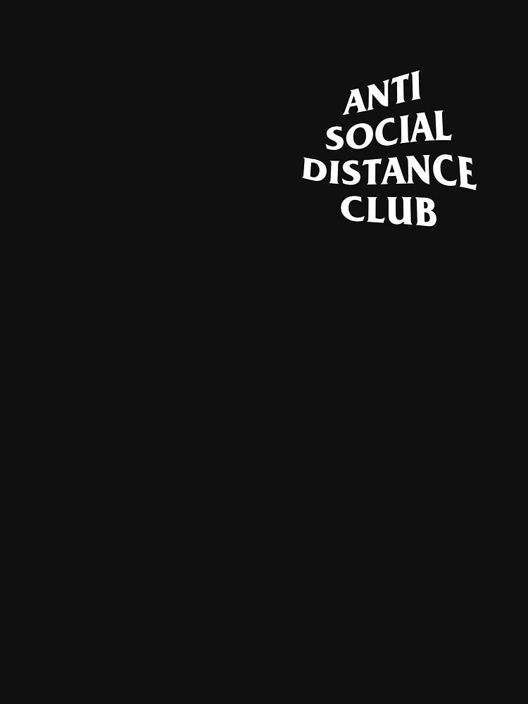 Anti Social Distance Club - small, White on Black by ohaniki
