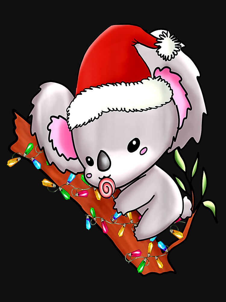 Koala Christmas Lights Funny Santa Hat Merry Christmas by TGMerwin
