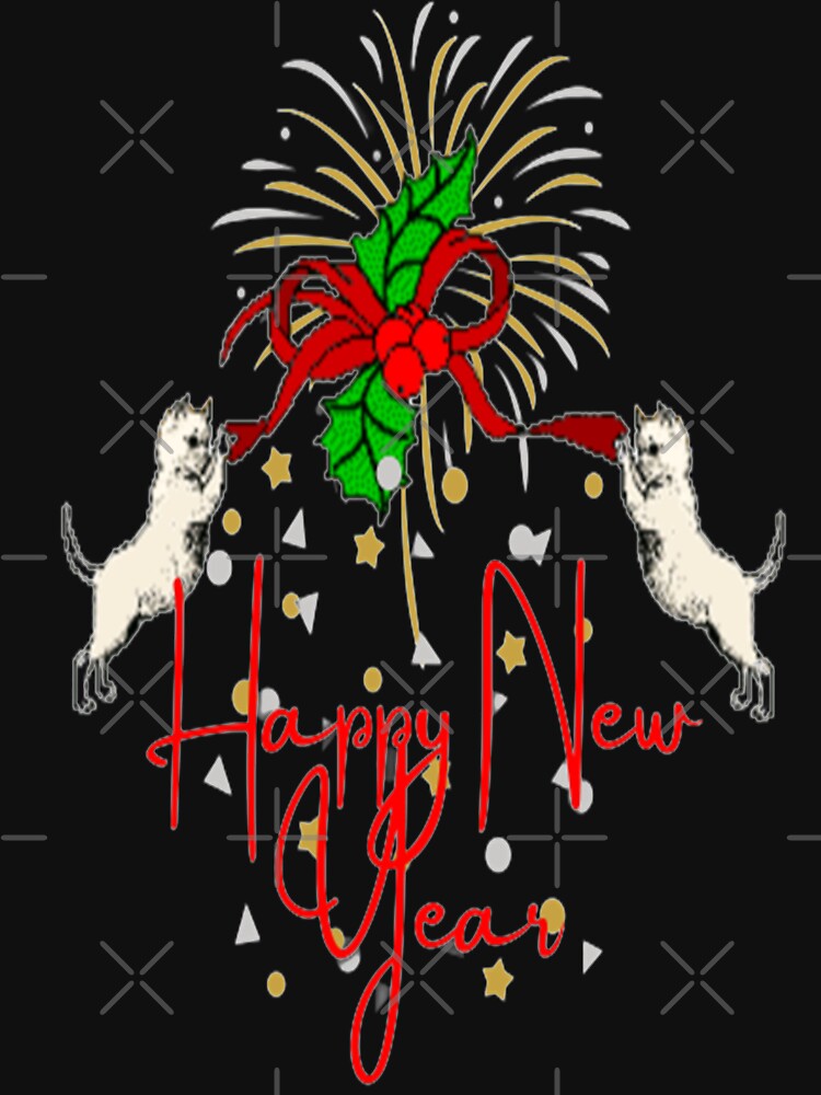 Happy New Year Colorful Playful Lettering Design with Cats, Howdy New Year,New Years Celebration, New Years Eve Countdown by Adri Barnard