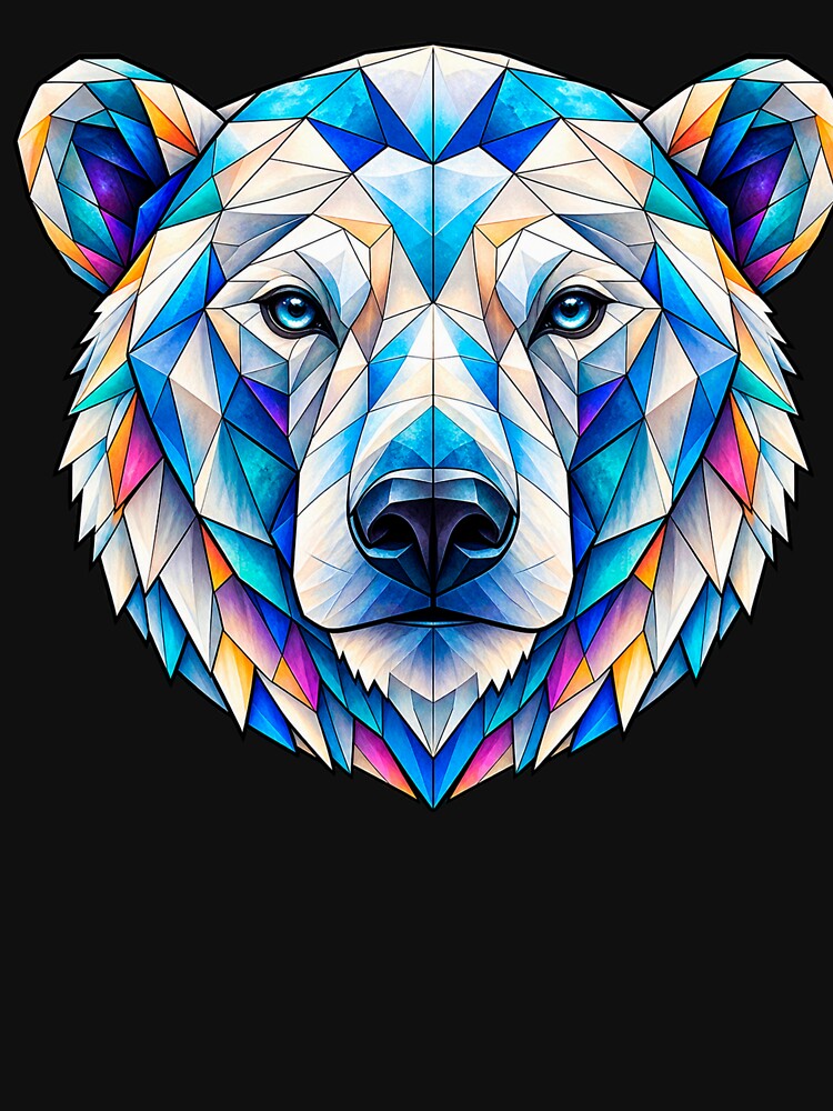 Geometric Blue Polar Bear: Arctic Animal Art, for Wildlife & Nature Lovers by Geometric Art.