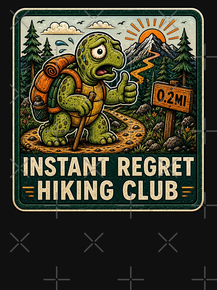 Instant Regret Hiking Club – Funny Turtle Hiking Adventure by getpressedshirt