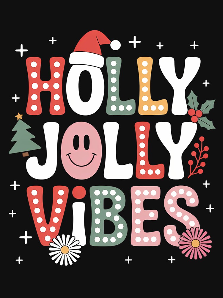Christmas Vibes Holly Christmas Jolly Santa Winter Holiday by blueyeeti
