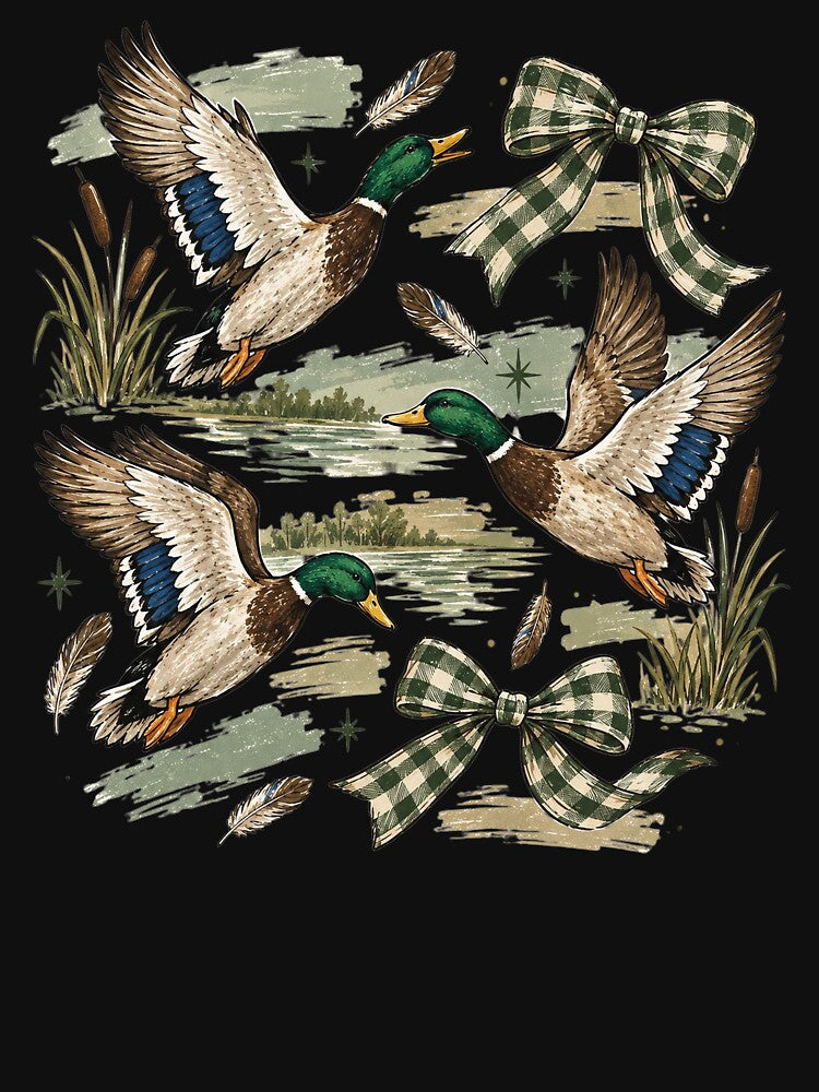 Vintage Retro Mallard Duck Hunting, Flying Duck Waterfowl Hunter, Classic Duck Hunting Style, Rustic Outdoorsman Gift for Hunters by Cchotlan