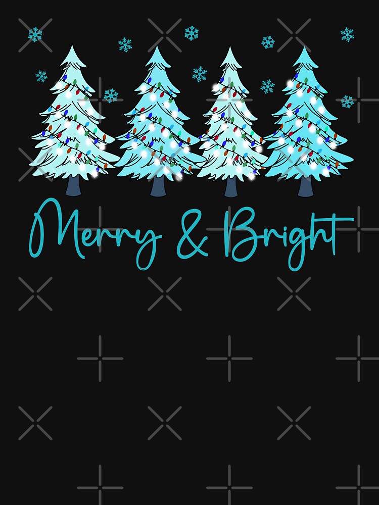 Merry And Bright Pastel Christmas Trees Family Matching Holiday Winter Graphic by Bad Kitty Designz