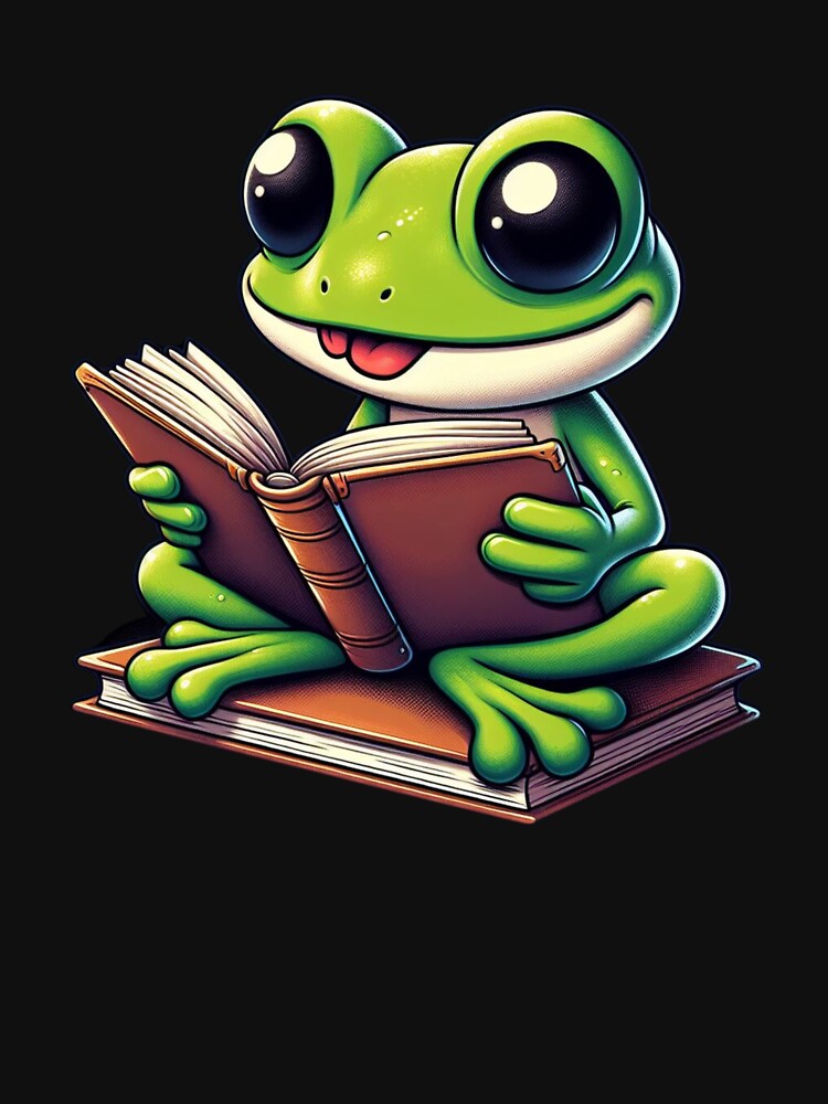 Charming Bookworm Frog Illustration: A Reader’s Delight by haitrieuic96