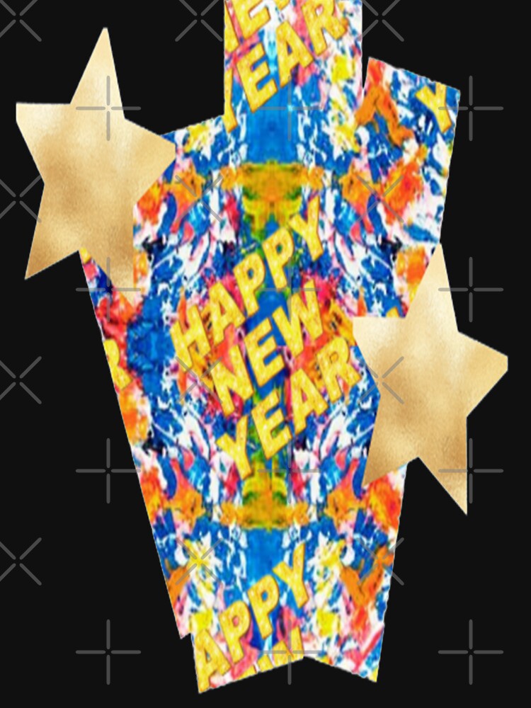 Happy New Year Abstract Design with Stars, Howdy New Year,New Years Celebration, New Years Eve Countdown by Adri Barnard
