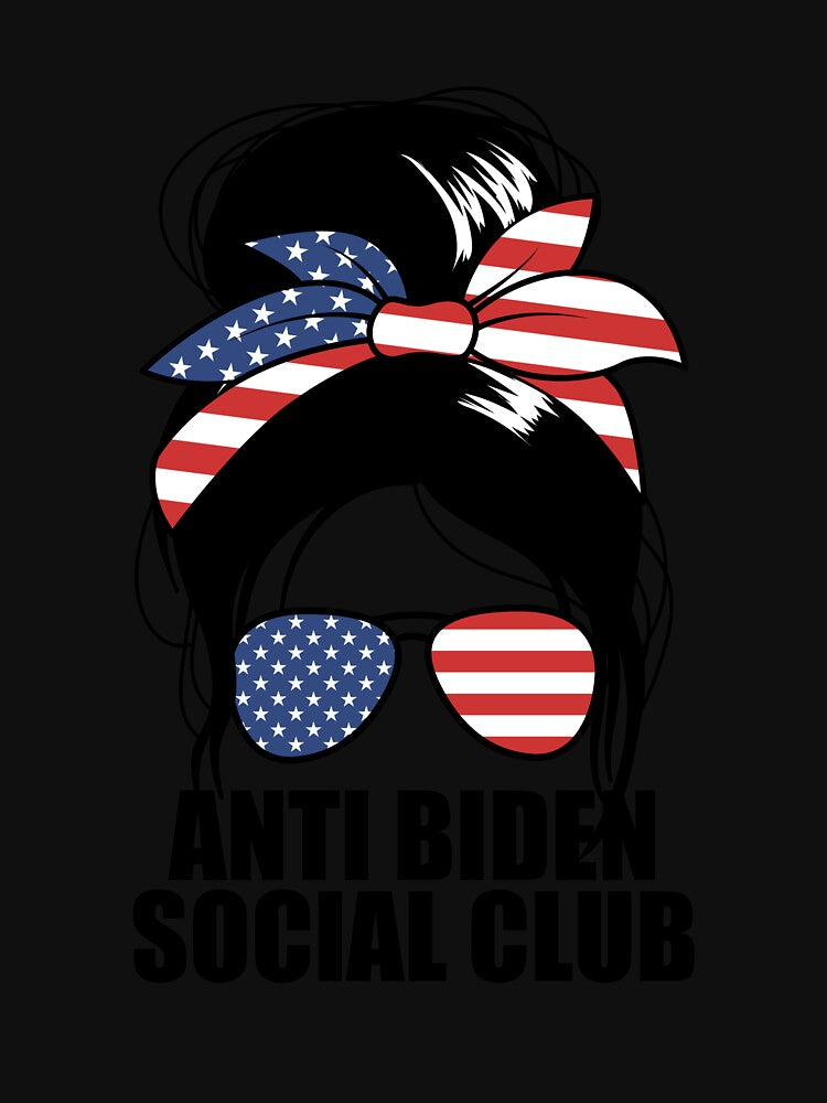 Anti Biden Social Club Messy Bun Women's Anti Biden Club Gear by DynamicDesign