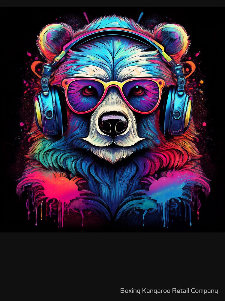 Graffiti polar bear in Headphones and Shades by Boxing Kangaroo Retail Company