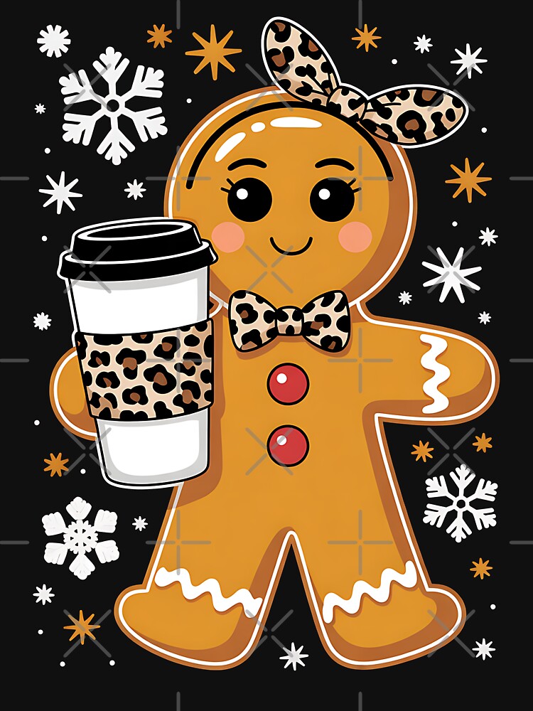 Cute Gingerbread Leopard Coquette Christmas Xmas by BakeryDozen