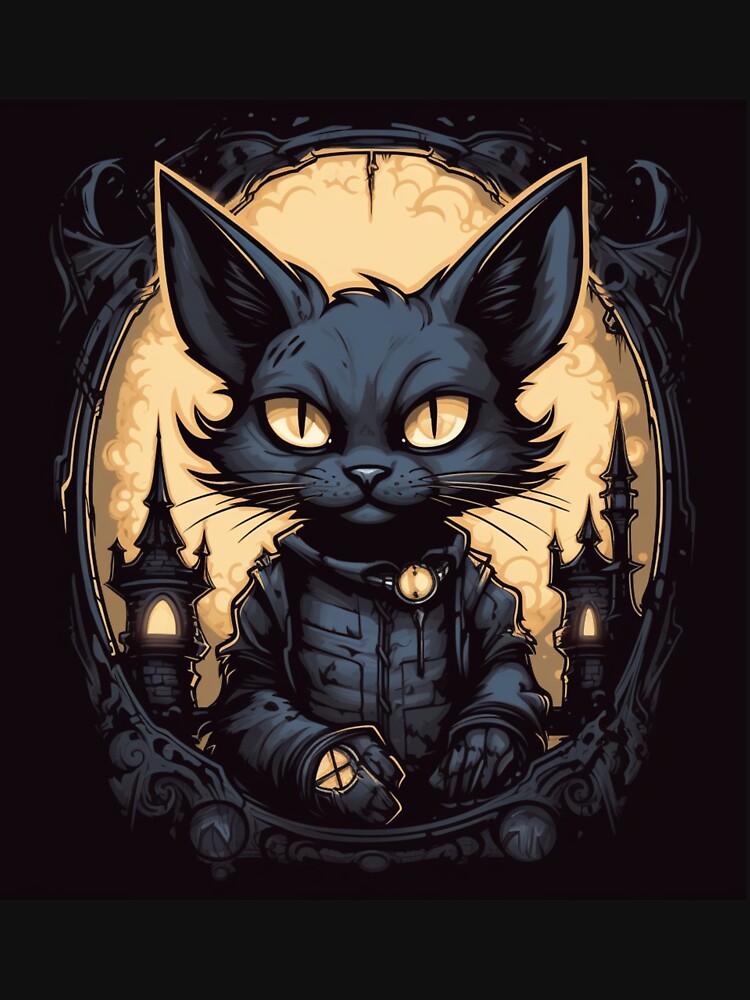 Dark Academia Gothic Cat by FrostyDigitalJ