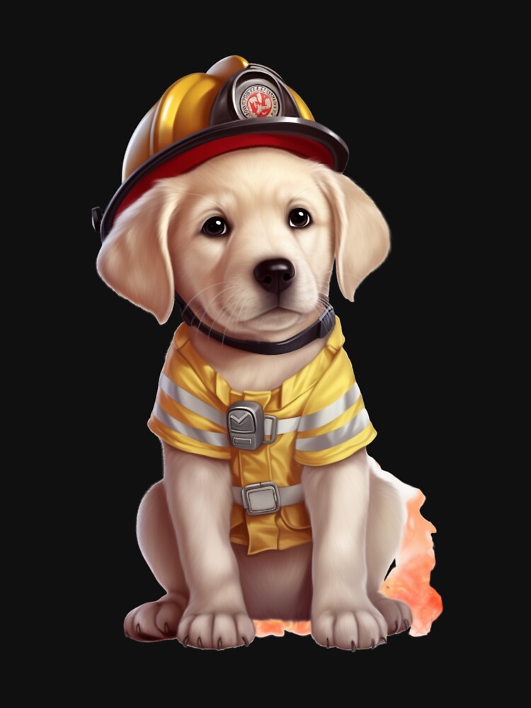 Firefighter cute labrador by HarriPaloma