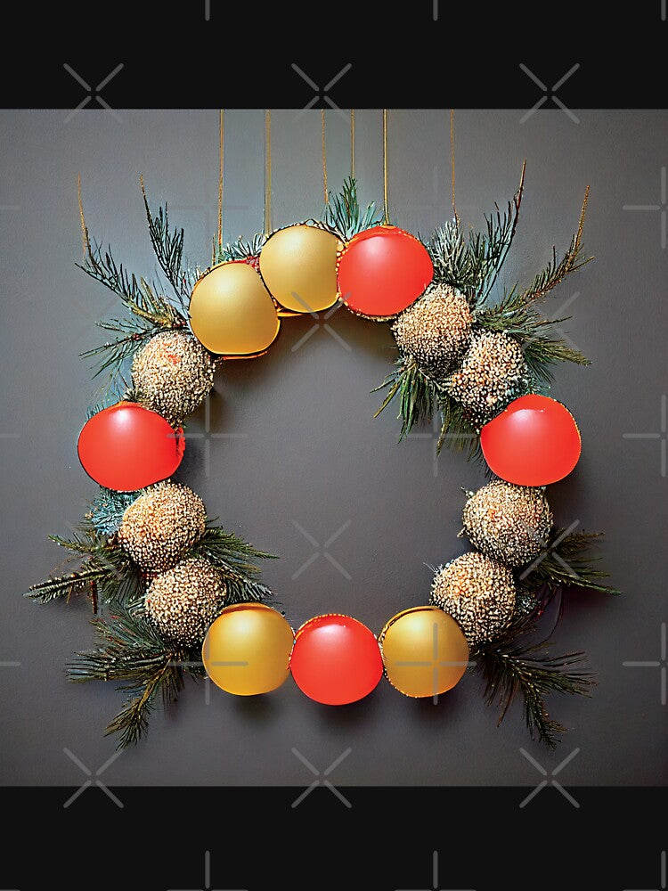 a christmas wreath made of balls and pine branches by DesignAtYO