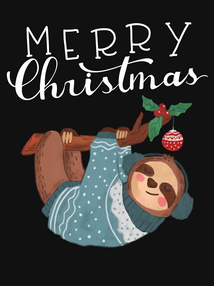 Funny Lazy Merry Christmas squad Xmas with Sloth SlothMas team Santa Celebrate kids family by VINASU