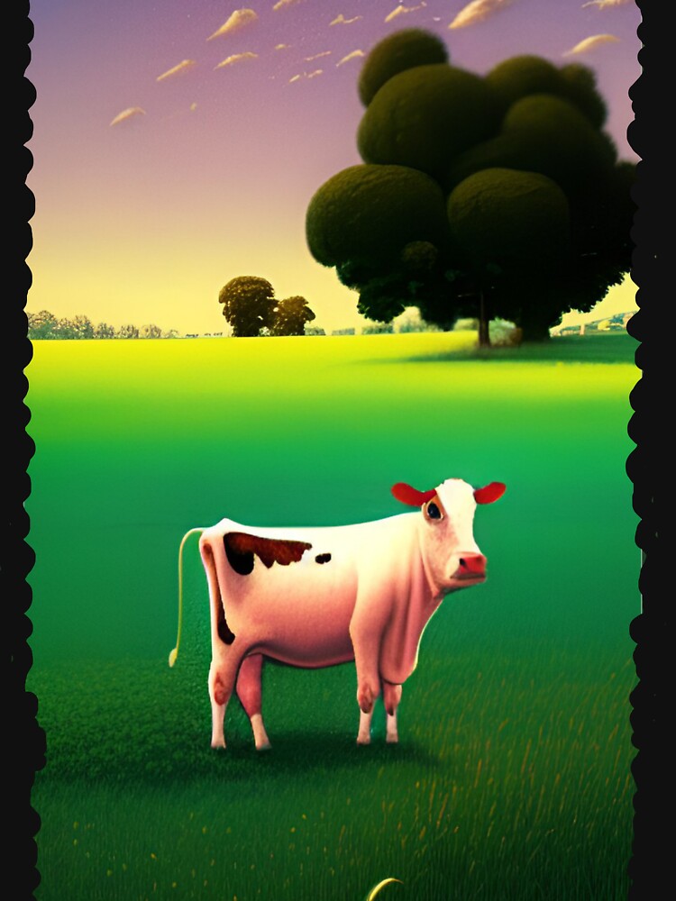 Cow In The Grass Field by entrys