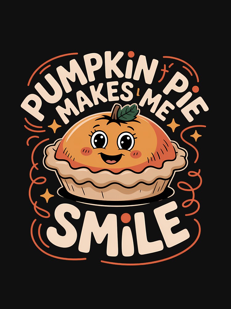 Pumpkin Pie Makes Me Smiles Funny Fall Cozy Holiday Cheer by KarstenNoanra