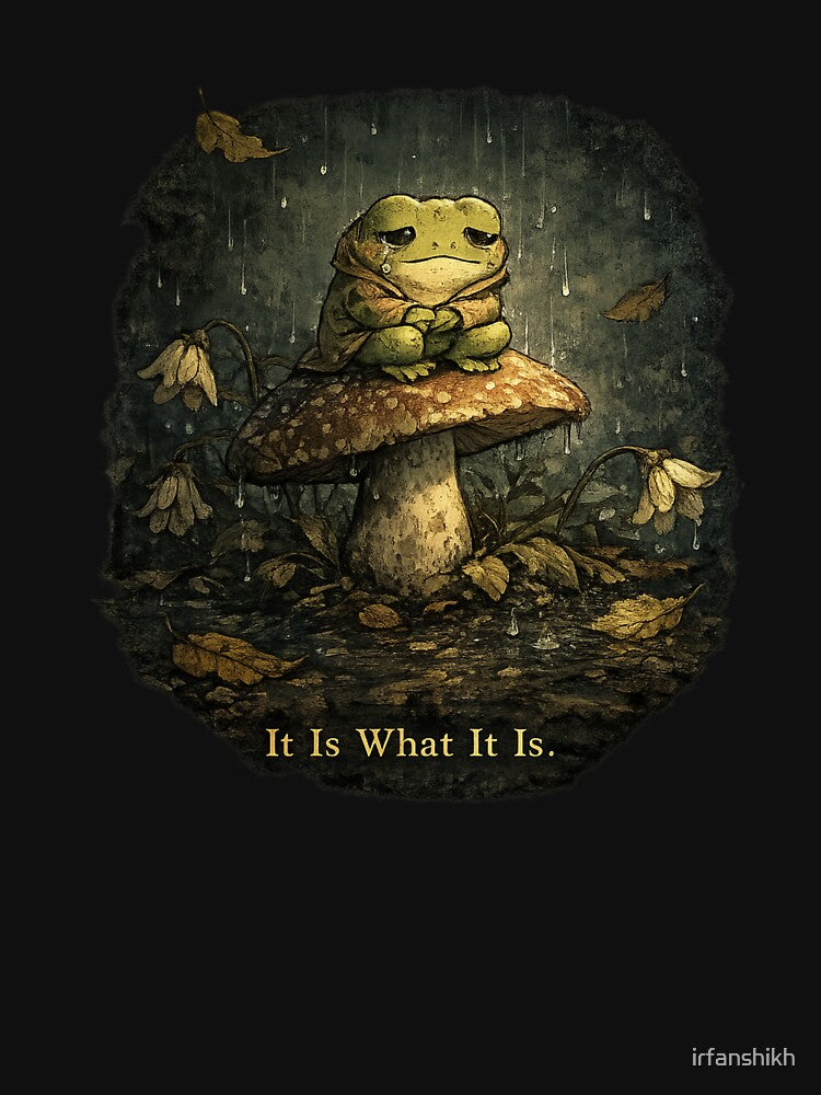Sad Frog It Is What It Is – Melancholic Vintage Aesthetic Emotional Art | Sad Frog Gift by irfanshikh