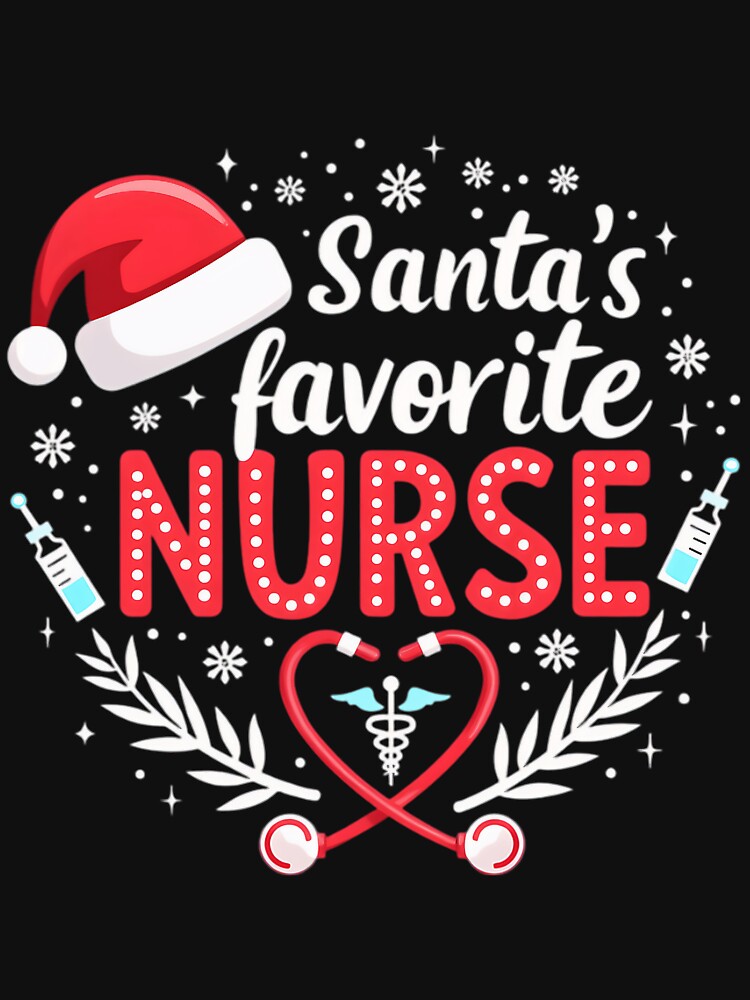 Santas Christmas Favorite Retro Classic Vintage Merry Nurse by Olincristie