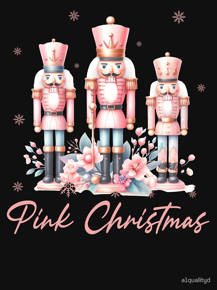 Pink Christmas Nutcracker Trio | Festive Pink Holiday Design by a1qualityd