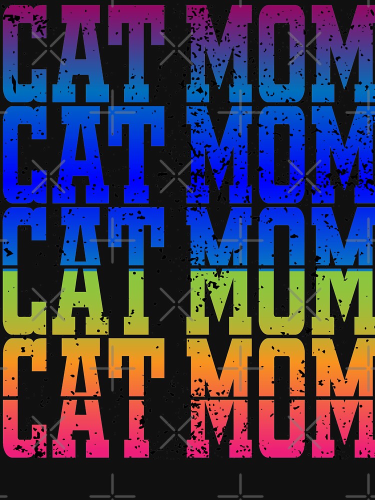 Cat Mom, Womens Graphic Tees, Cute Cat Gifts for Cat Lovers Casual Short Sleeve Graphic Mom Shirts by PetLovers-Trust