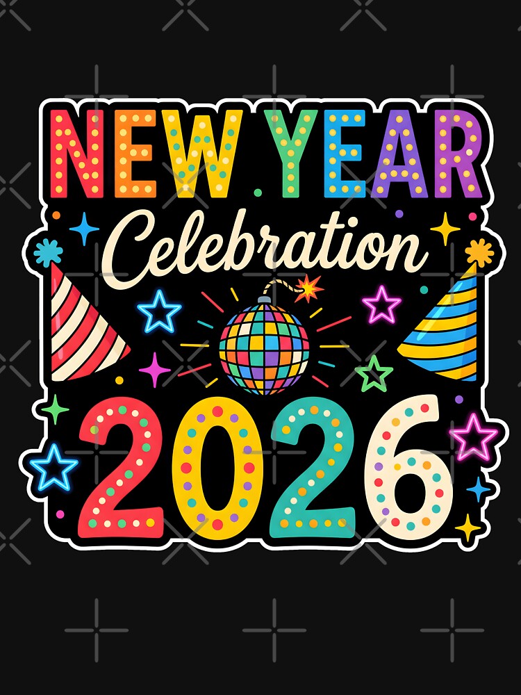 New Year Celebration 2026, festive NYE party gift, colorful happy new year countdown graphic tee by saloui