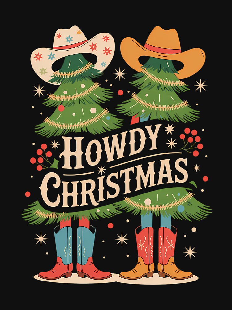 Merry Christmas Gingerbread Cowboy Howdy Western Xmas by georgiaarsnal