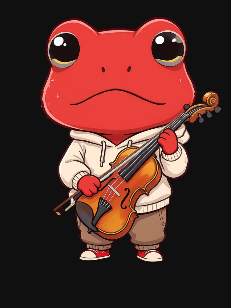Violin Player Chibi Frog – Cute Kawaii Music Frog Illustration by ColorSplash123
