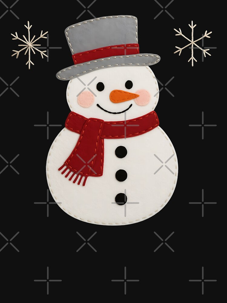 Cute Snowman with Red Scarf and Hat | Festive Christmas Winter Illustration by svarupa