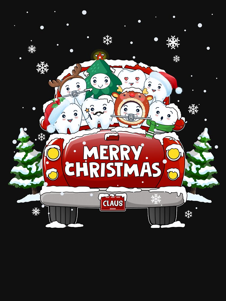 Dentalth Merry Christmas Red Truck Dentist Christmas by brntcoff1