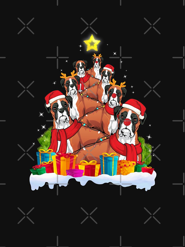 Boxer Christmas Tree Funny gift by TeeDoozy