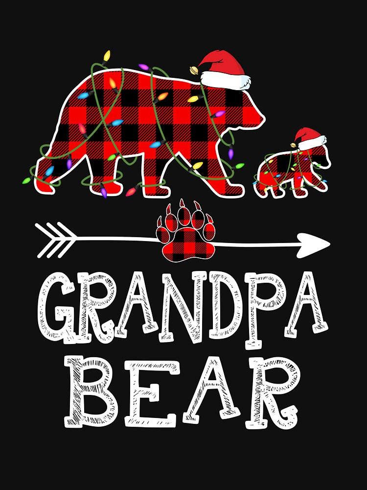 First Christmas as a Papa Red Pattern Grandpa Bear One Cubs Family by MichalwSatterf