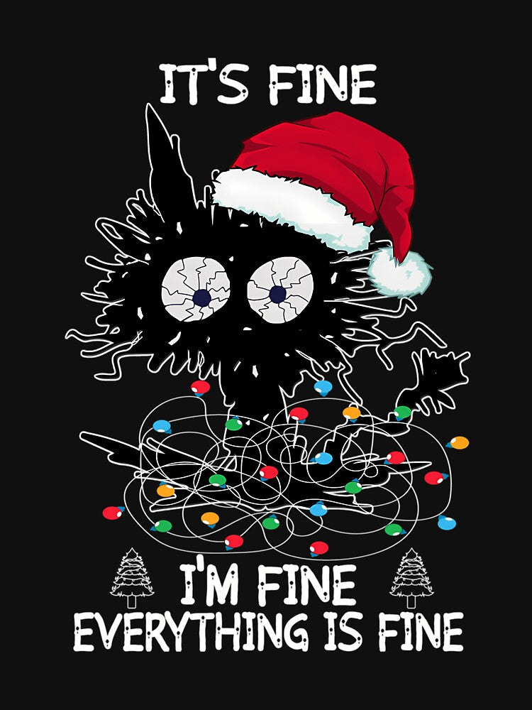 black cat christmas matching it's fine i'm fine everything is fine cats christmas by ShaneRussell5