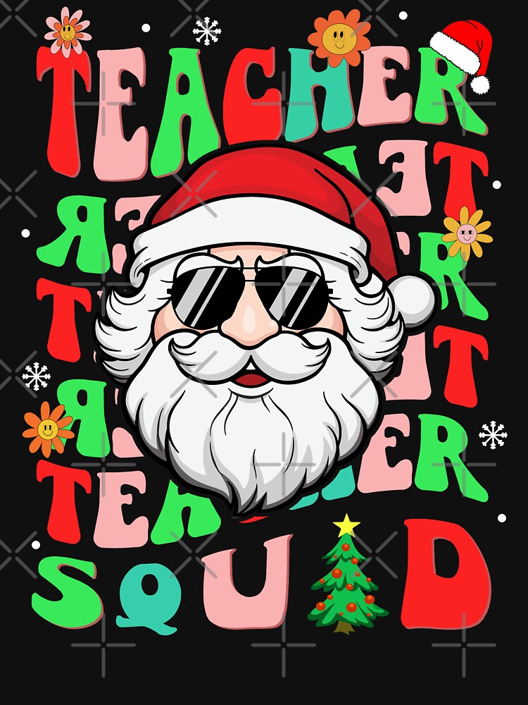 teacher christmas santa shirt , matching teacher squad christmas crew groovy  2023 shirt by ZAIN JAMAL