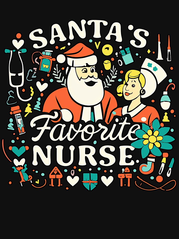 Classic Santas Christmas Merry Nurse Vintage Retro Favorite by Olincristie
