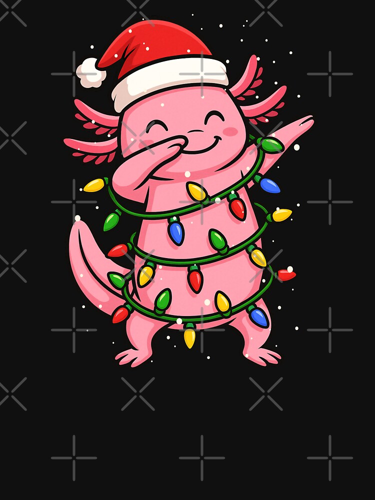 Funny Axolotl Dabbing Merry Xmas Animal Lover Christmas Lights Boys Girls Kids by rafaeltto