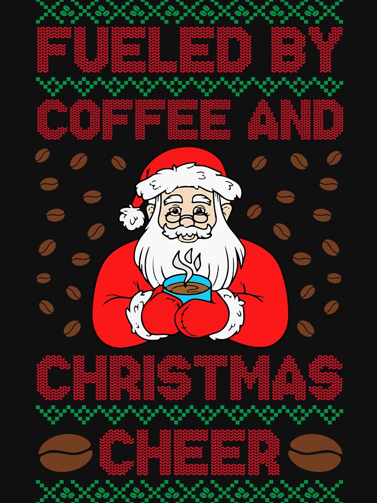 Fueled By Coffee and Christmas Cheer Cute Retro Coffee Lover Stocking Stuffer by shopbakas