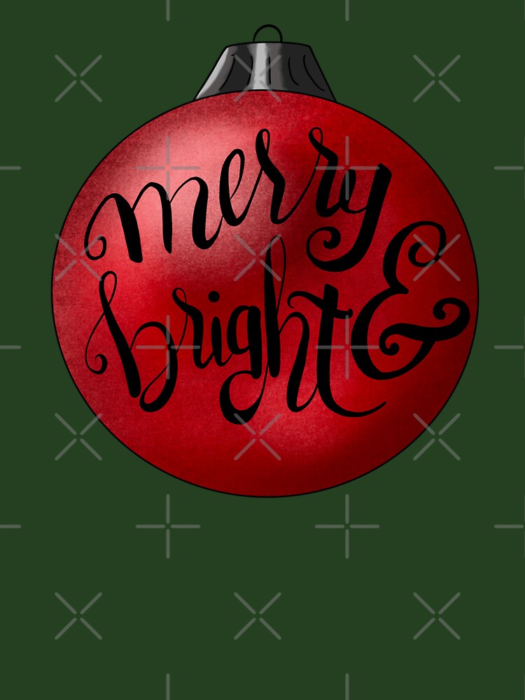 Merry & Bright Red Christmas Ornament by Lady-Lilac