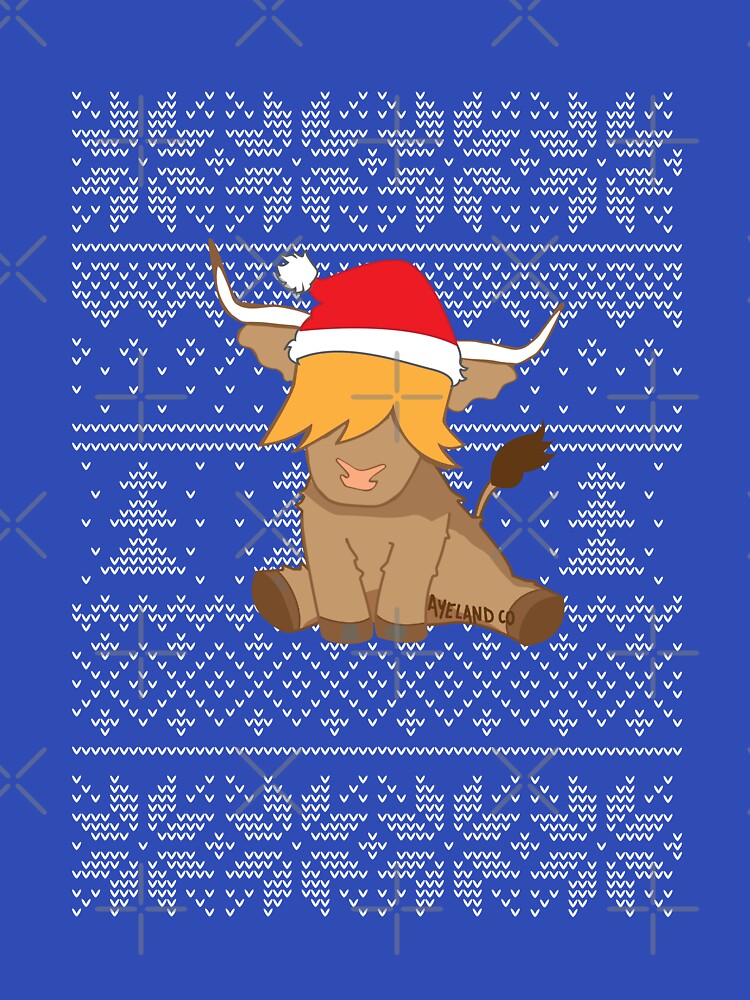 Christmas highland cow knitted ugly sweater christmas jumper by Ayelandco