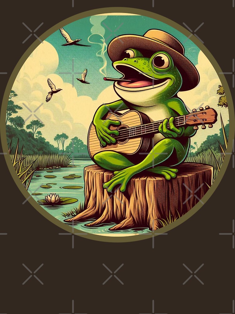 Guitar Strumming Frog by roni-and-rye