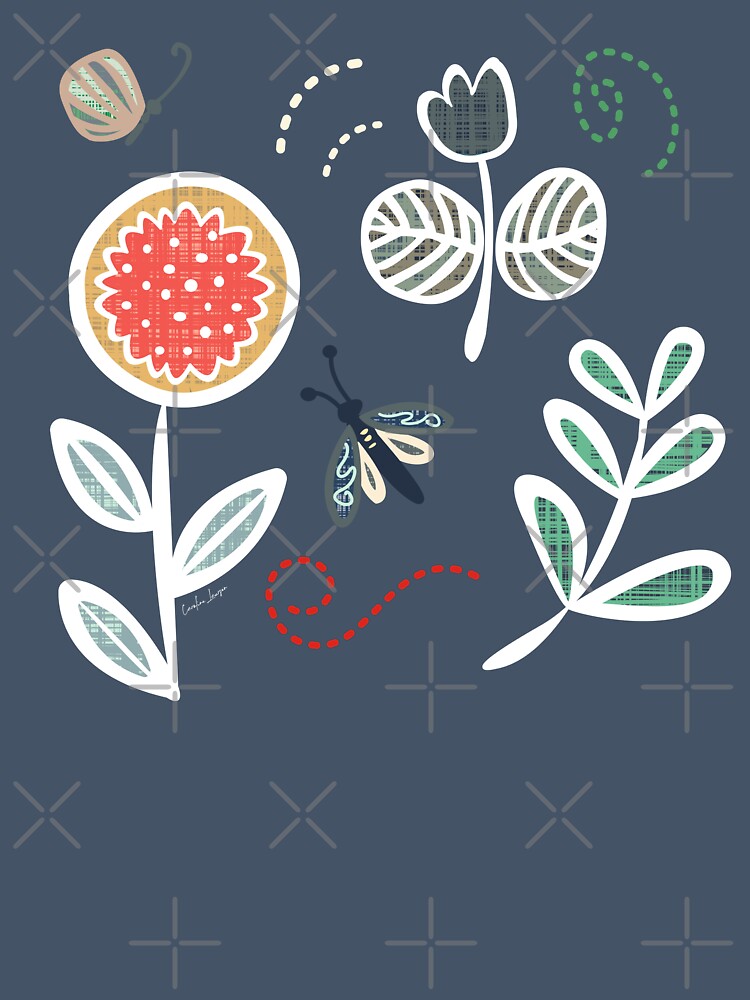 Retro 60s inner child - hygge scandi butterfly country garden. Caroline Laursen original by Caroline Laursen