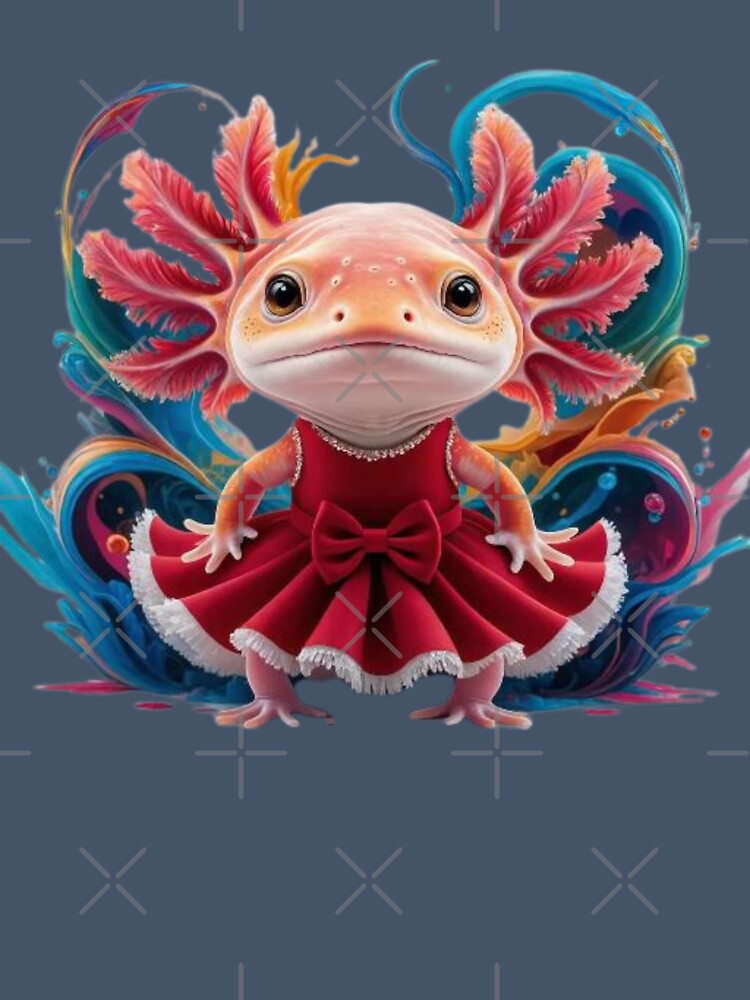 Abstract Axolotl in a Red Dress by Jeniwe