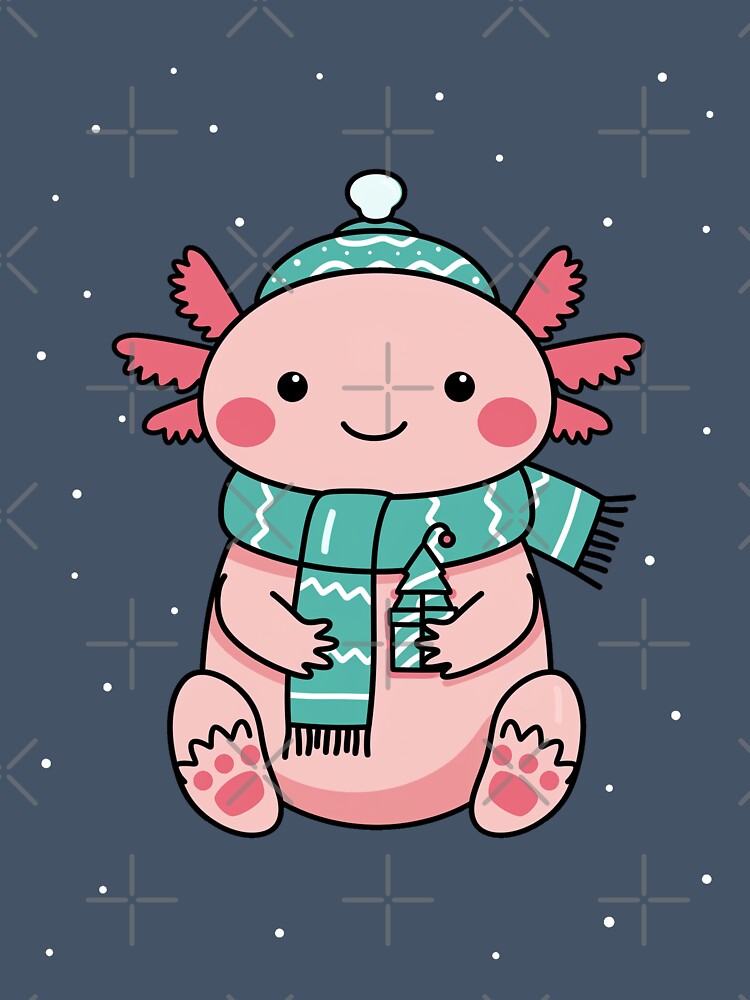 Cute Kids Axolotl Christmas Winter by TheGingerEffect