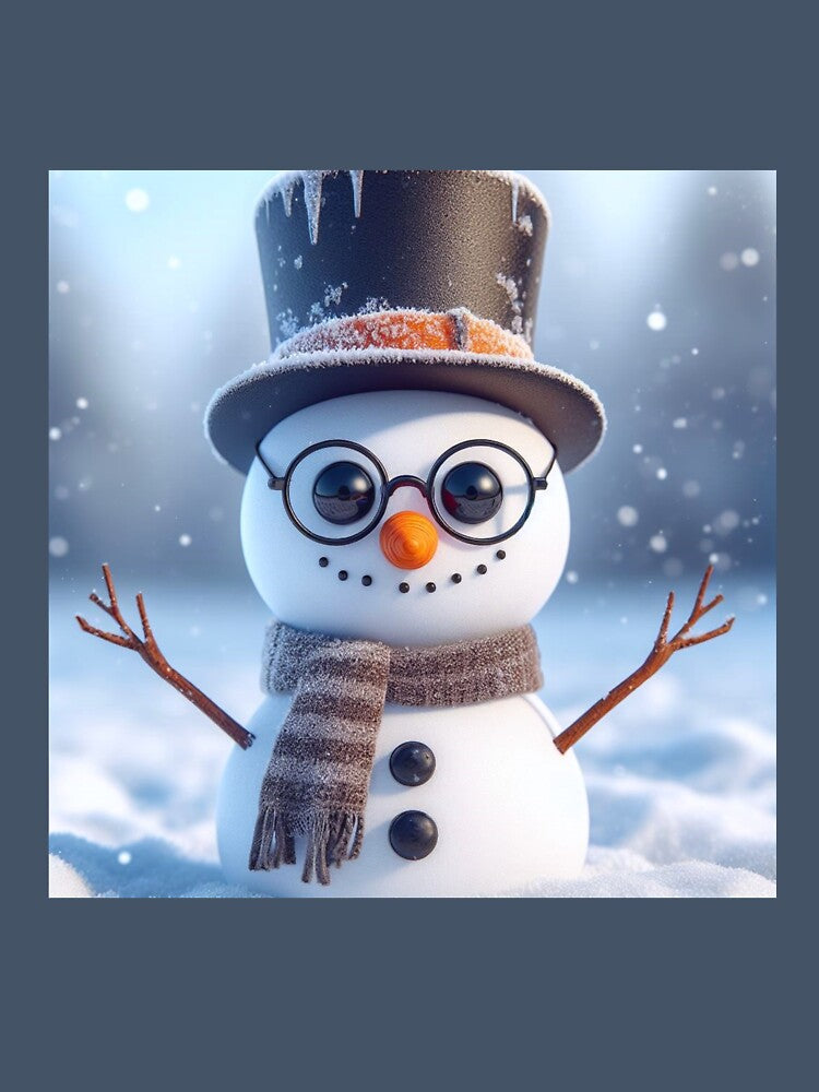 A snowman wearing glasses. by growing-mom