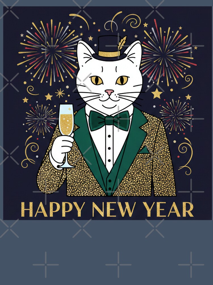 Elegant Cat Celebrating New Year in Style by Fandom Universe