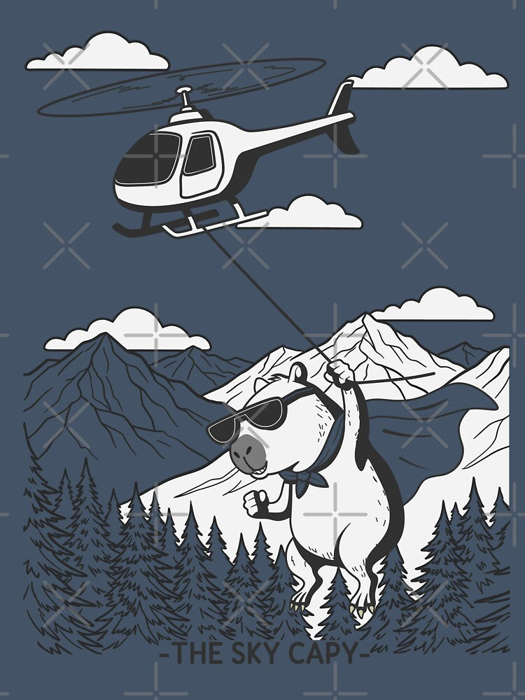 THE SKY CAPY Helicopter Action Superhero Capybara by cloneshark