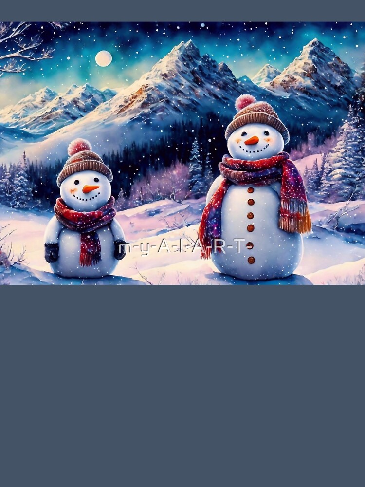 Two Snowmen in the Mountains by m-y-A-I-A-R-T-