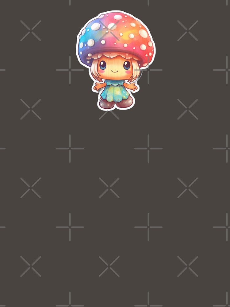 Colourful Anime Mushroom | Teal Watercolour | Happy, Cute, Nature, Kawaii, Woods, Forest by FantasySoul