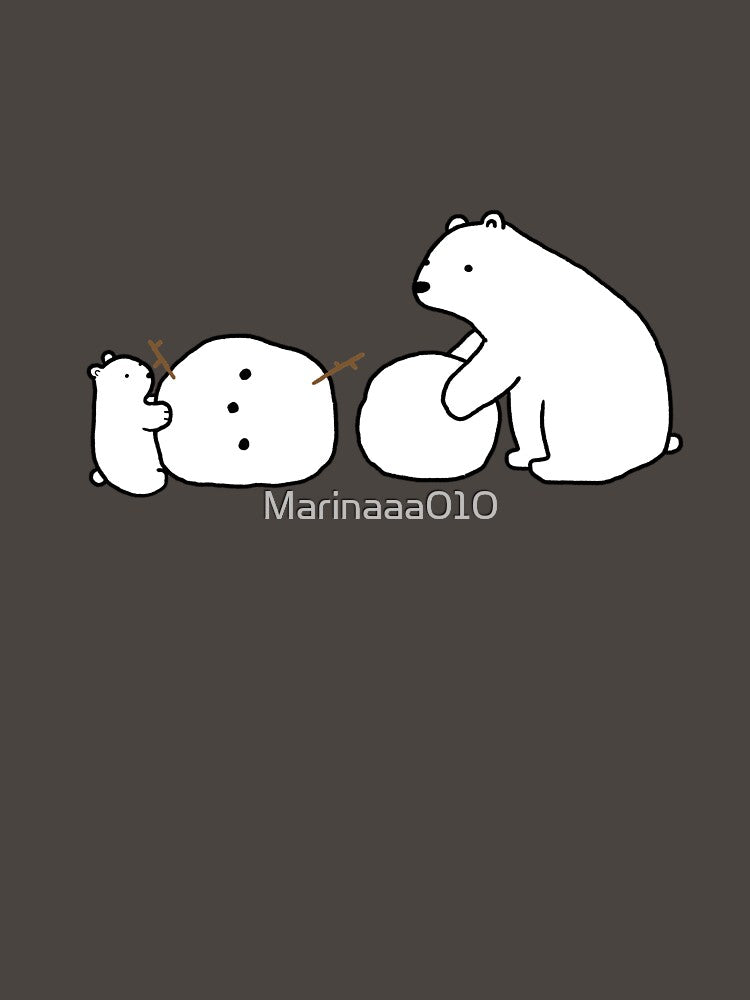Polar Bear and Snowman by Marinaaa010