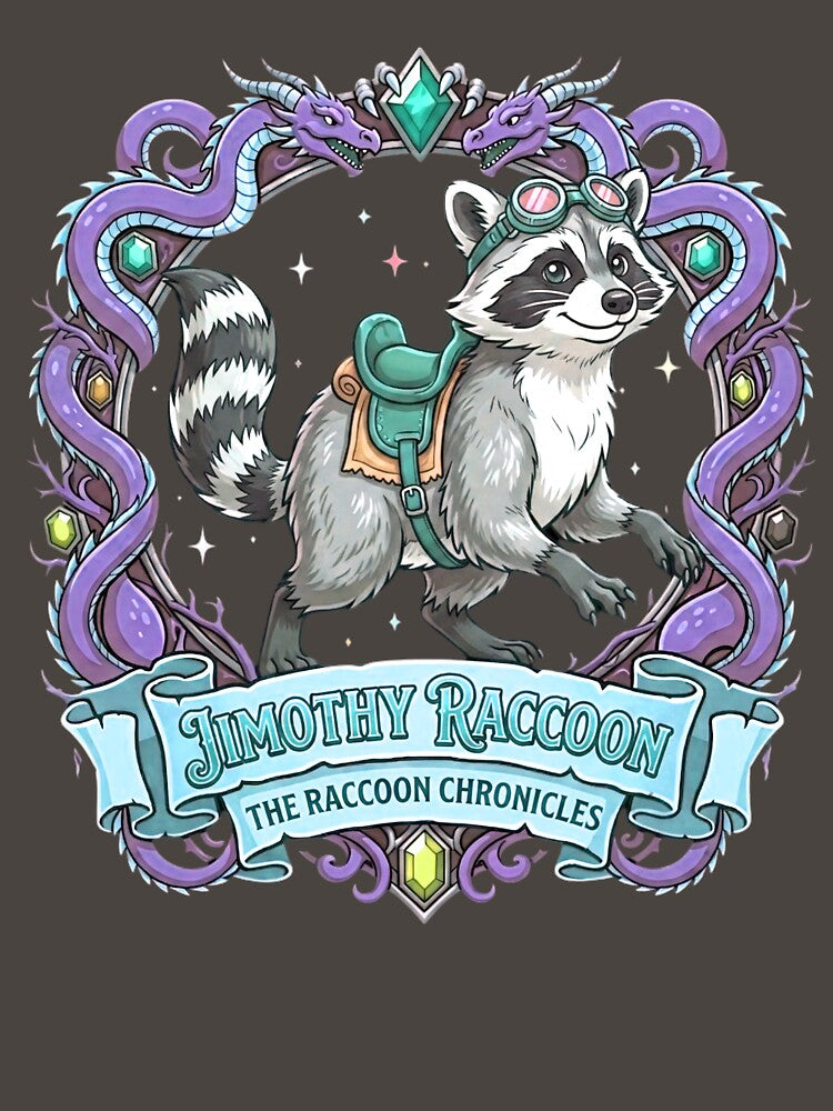 Jimothy Raccoon in Dragon Crest Frame Illustration by blacK1982White