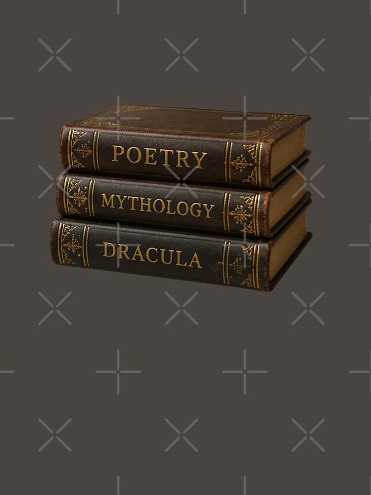 Dark Academia Vintage Books Stack - Dracula Poetry Mythology by aysenism