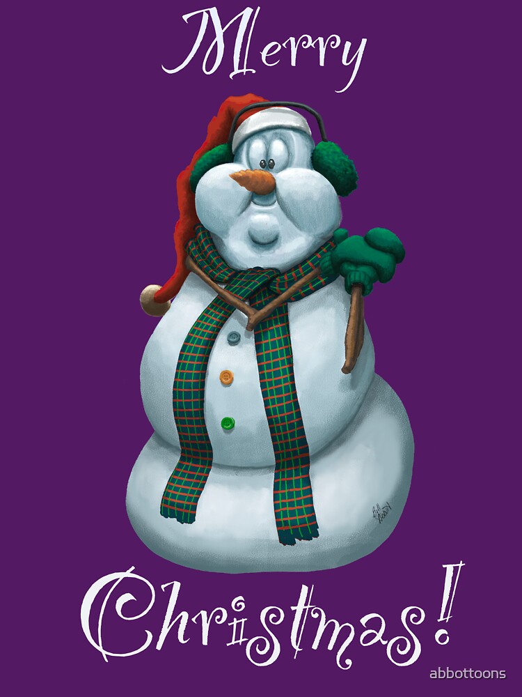 Joyful Merry Christmas Holiday Snowman by abbottoons
